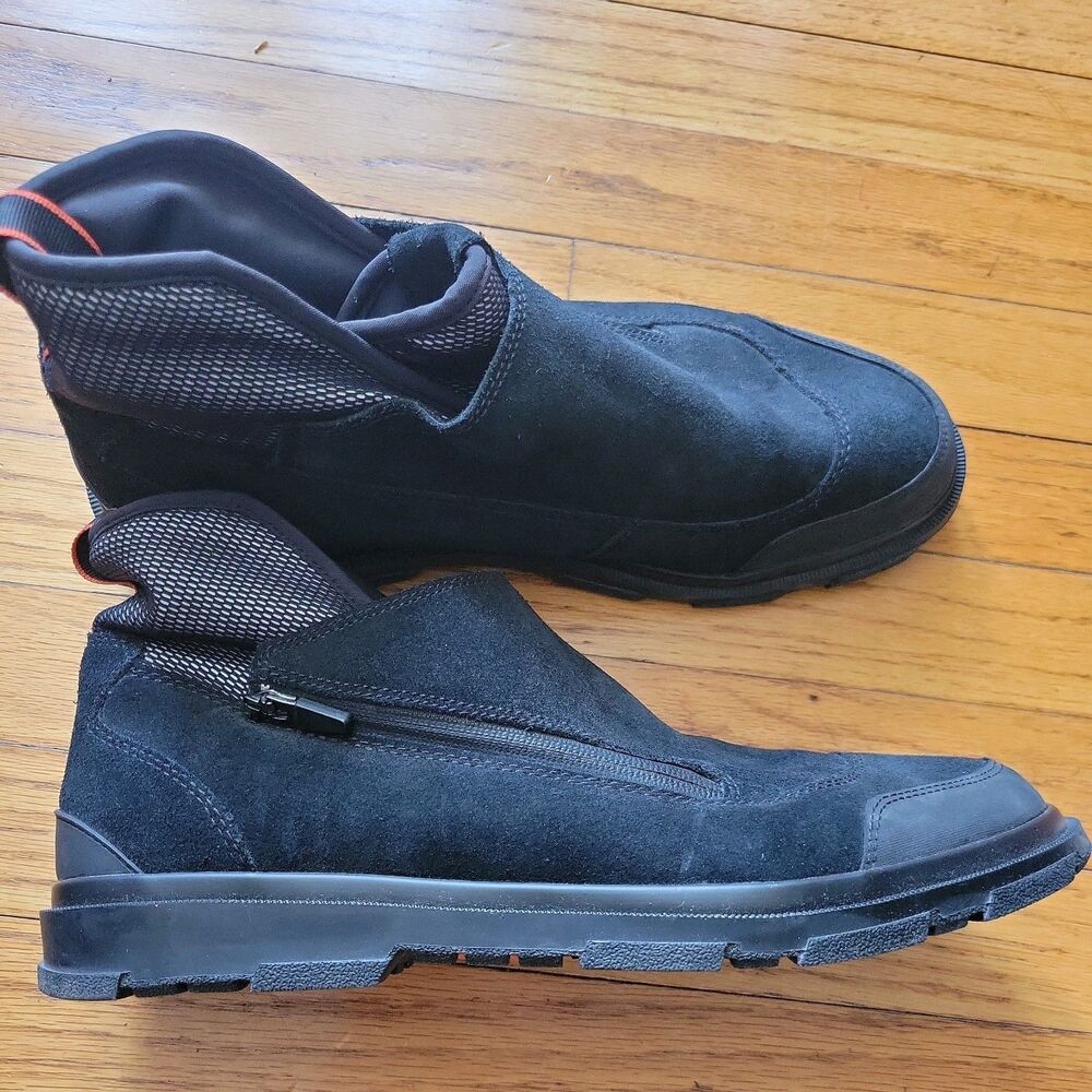 Swims NWOB Suede Ankle Boots with Zippers Size 11 US 44.5 EU in Solid black